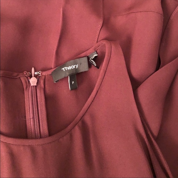 Theory Falice silk sleeveless Blouse Top Burgundy red in size 0 - Picture 10 of 12